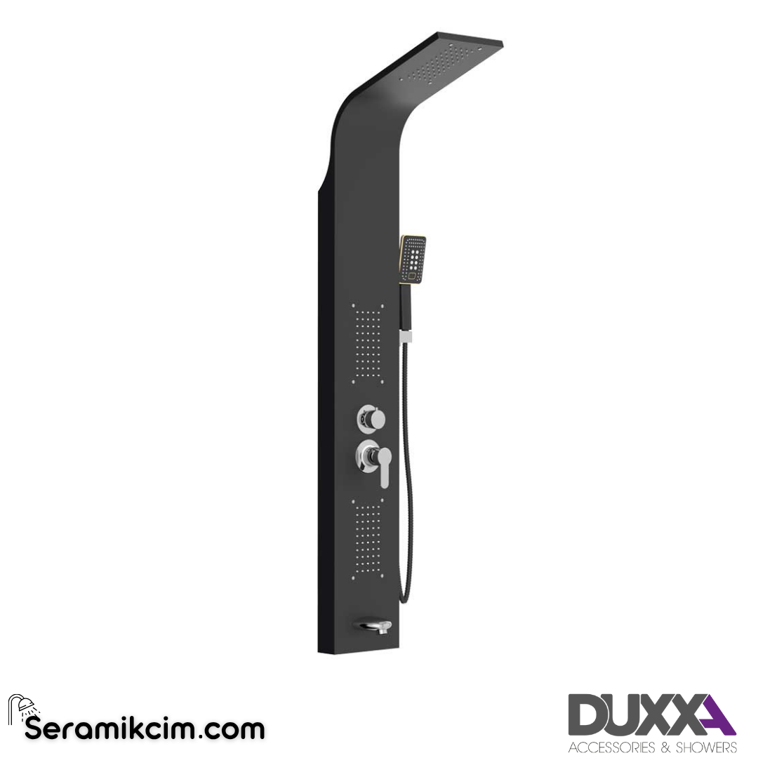Duxxa Hydro Dikey Hidromasaj Steel 02 Kuğu Siyah D.030.MS - D.030.MS