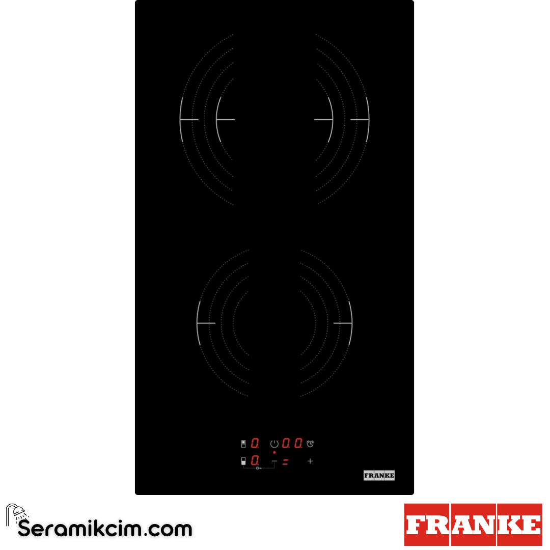 Franke FRSM 302 C TD BK Tezgahüstü 2 Gözlü 288x510mm Elektrikli Cam Seramik Ocak Siyah Cam 108.0669.347