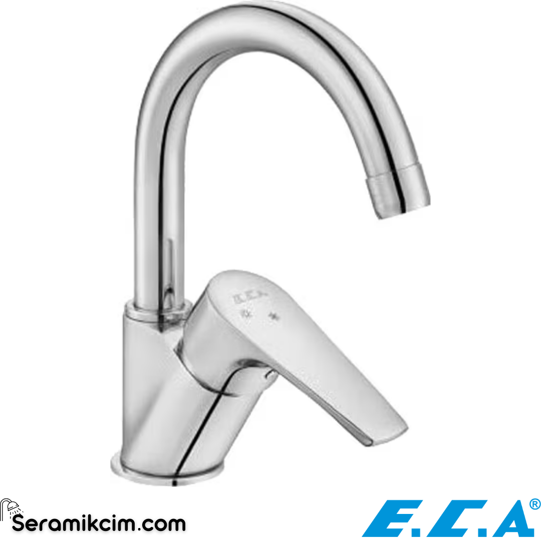 ECA Niobe Kuğu Borulu Lavabo Bataryası Krom 102188054