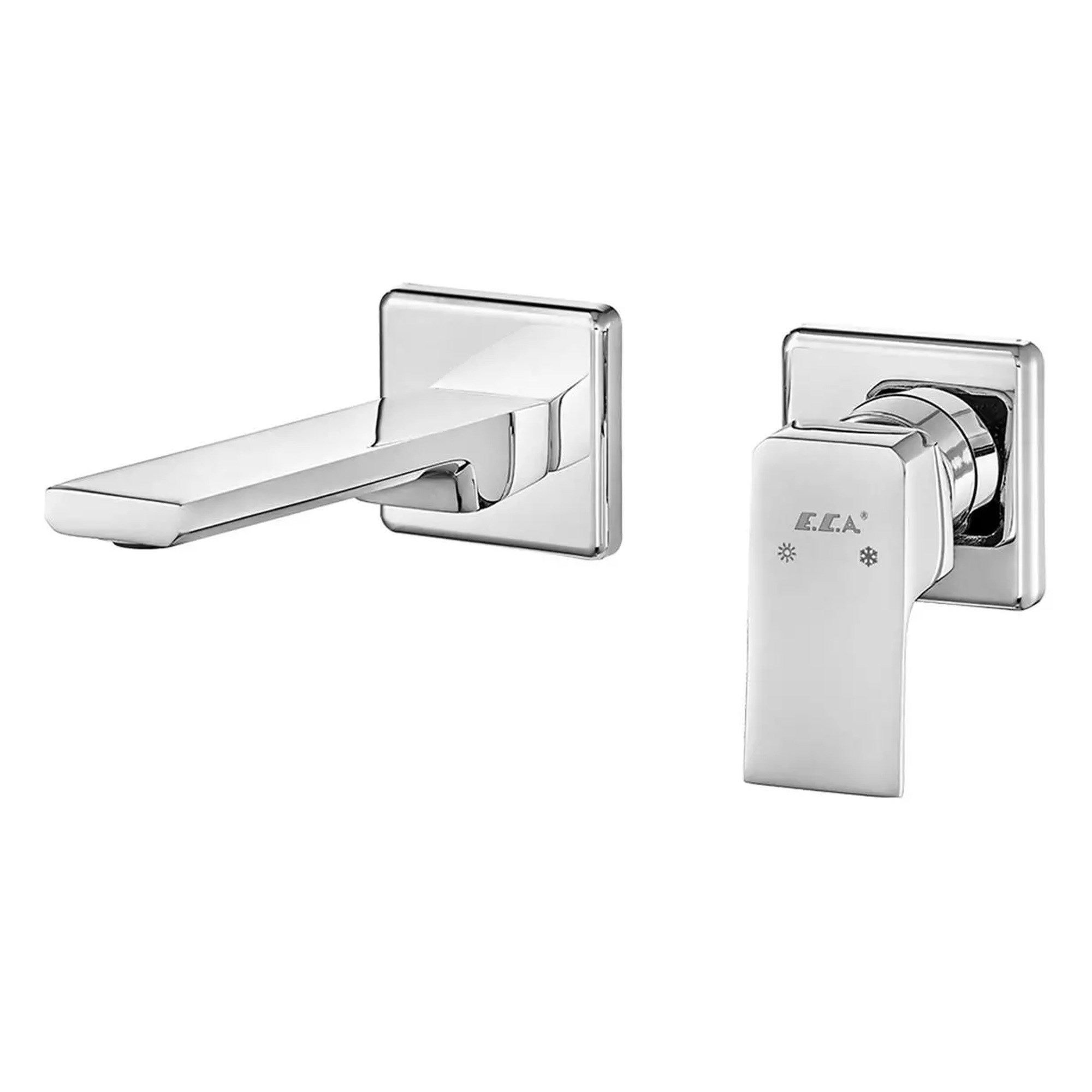 ECA Tiera Ankastre Lavabo Bataryası Sıva Üstü Grubu - Çift Rozet Krom 102167605-KK