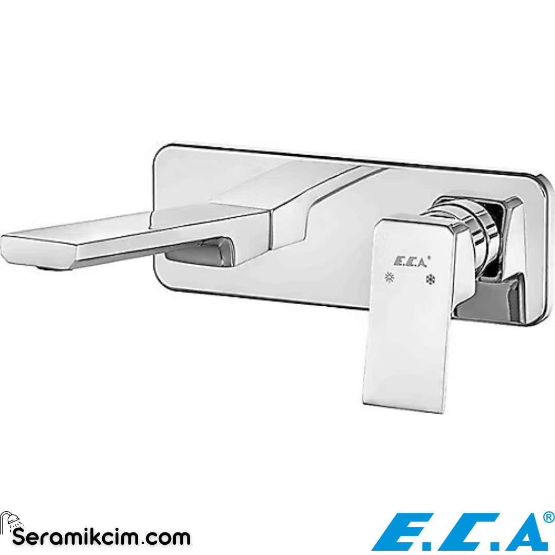 ECA Tiera Ankastre Lavabo Bataryası Sıva Üstü Grubu - Tek Rozet Krom 102167605-K