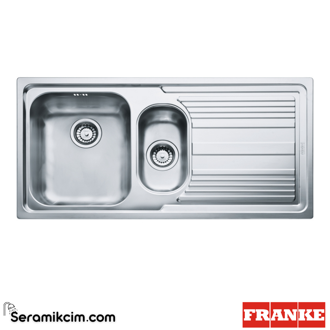 Franke Logicaline LLX 651 SAĞ Tezgahüstü 1,5 Gözlü Sağ Damlalıklı 1000x500mm Paslanmaz Çelik Eviye İnox 101.0656.161