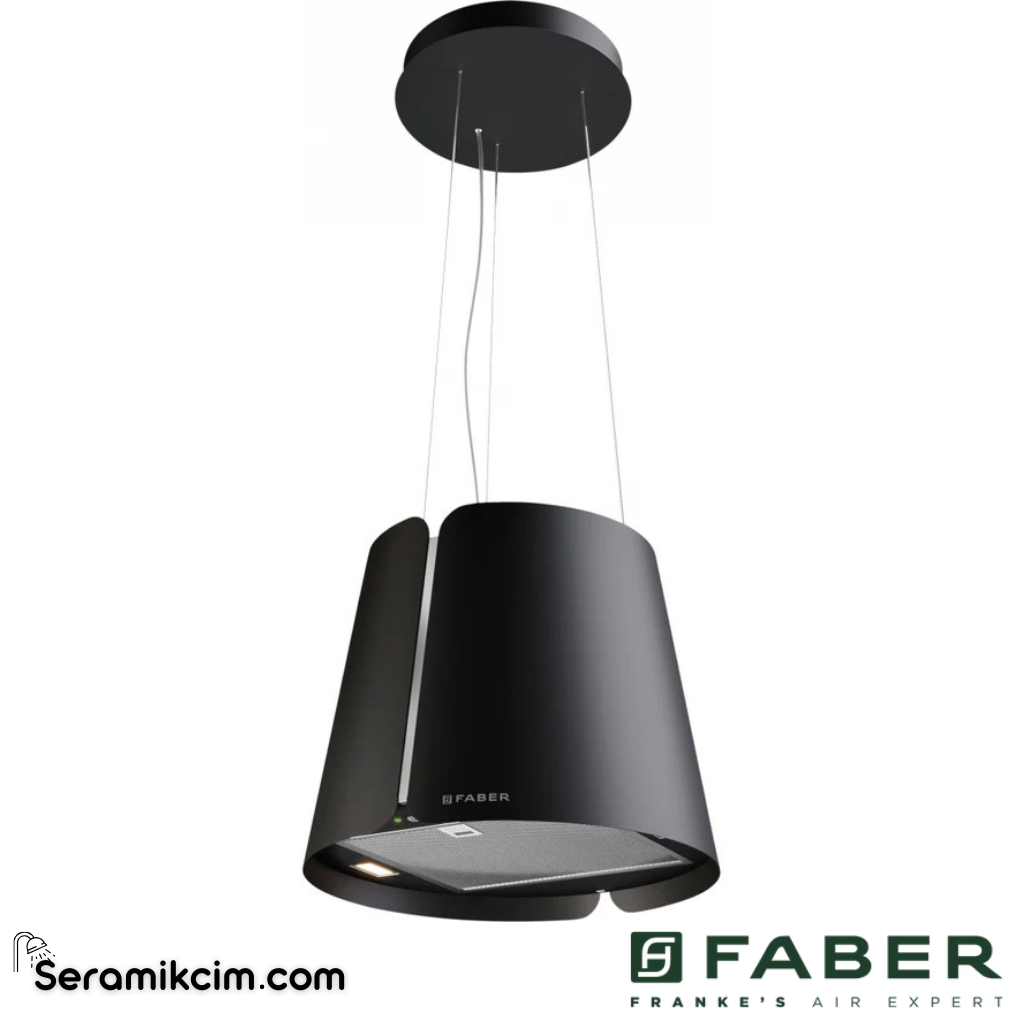 Faber Beat BEAT BK MATT F45 ⌀450mm Ada Tipi Davlumbaz Mat Siyah - 345.0612.337