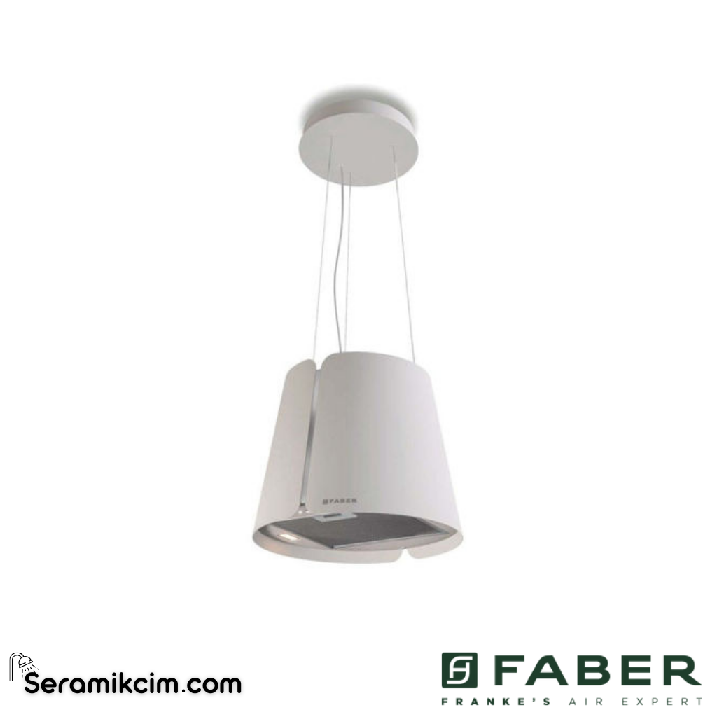 Faber Beat BEAT WH MATT F45 ⌀450mm Ada Tipi Davlumbaz Mat Beyaz - 345.0612.338