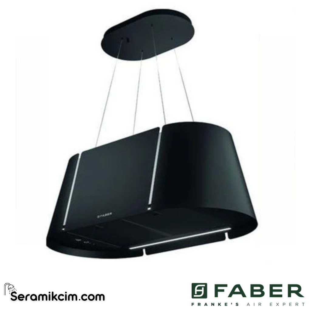 Faber Beat XL BEAT XL BK MATT F80 800x430mm Ada Tipi Davlumbaz Mat Siyah - 345.0698.955