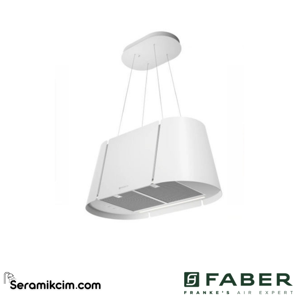 Faber Beat XL BEAT XL WH MATT F80 800x430mm Ada Tipi Davlumbaz Mat Beyaz - 345.0709.184