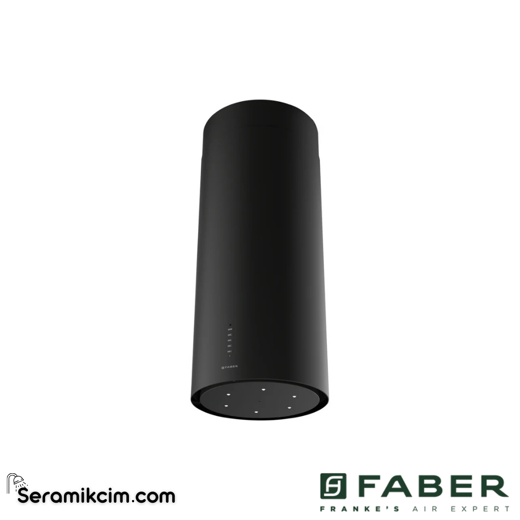 Faber Cylindra Isola Gloss Plus EV8+ BK A37 ⌀370mm Ada Tipi Davlumbaz Mat Siyah - 335.0572.104