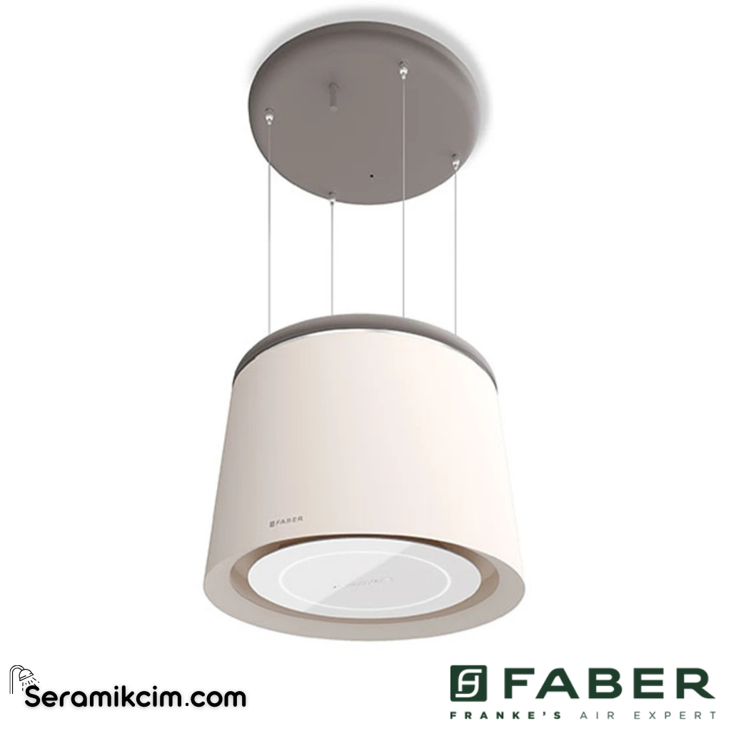 Faber F-Light Celine Plus ⌀650mm Ada Tipi Davlumbaz Mat Beyaz 345.0541.064 - 345.0541.064