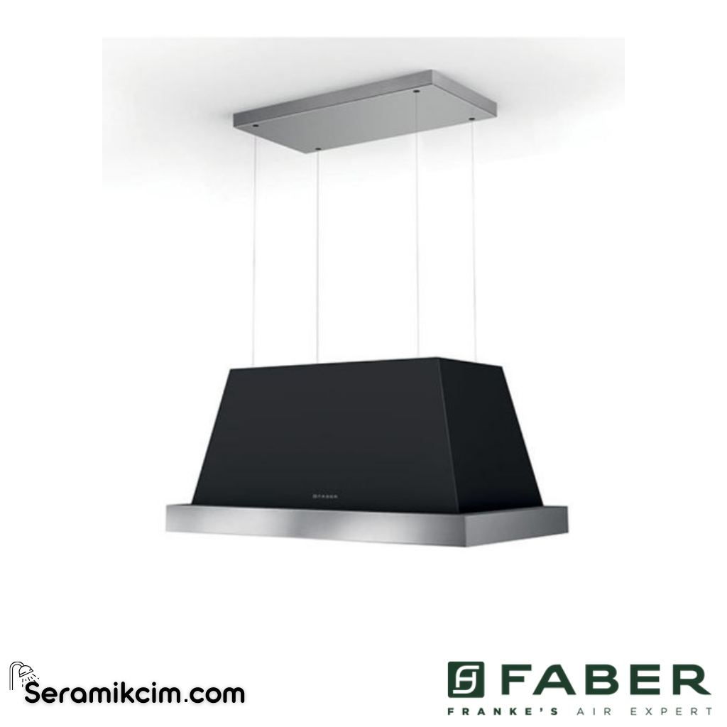Faber Thea Isola EV8 DG MATT F80 SC 800x480mm Ada Tipi Davlumbaz Mat Koyu Gri 321.0517.782 - 321.0517.782