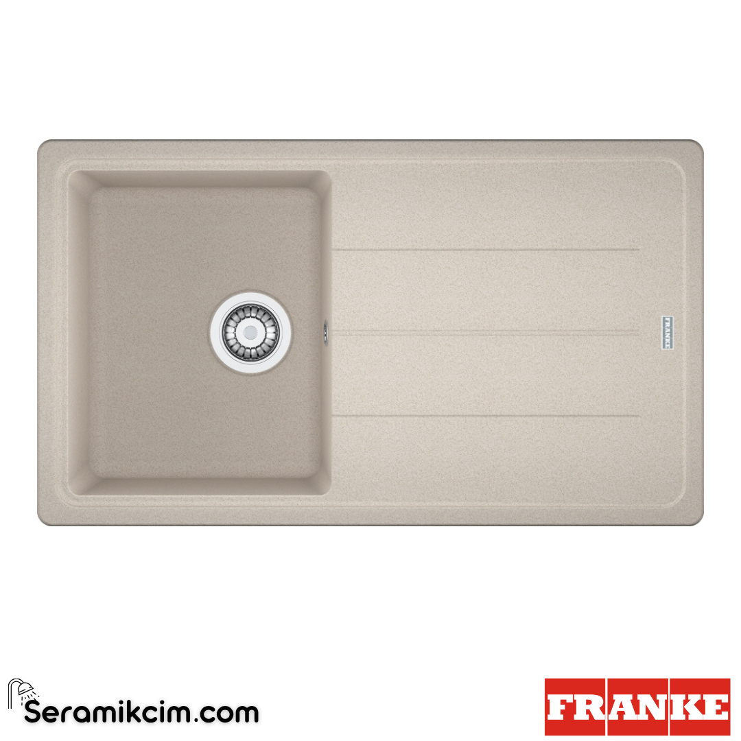 Franke Basis BFG 611-86 Tezgahüstü Damlalıklı 1 Gözlü Dikdörtgen 860x500mm Granit Eviye Sahara 114.0655.974