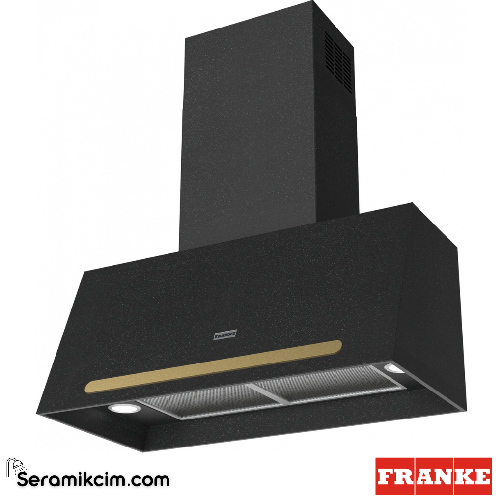 Franke Classicline FCO 70 ON/G 698x350mm Duvar Tipi Renkli Davlumbaz Nero / Altın 321.0698.305 - 321.0698.305