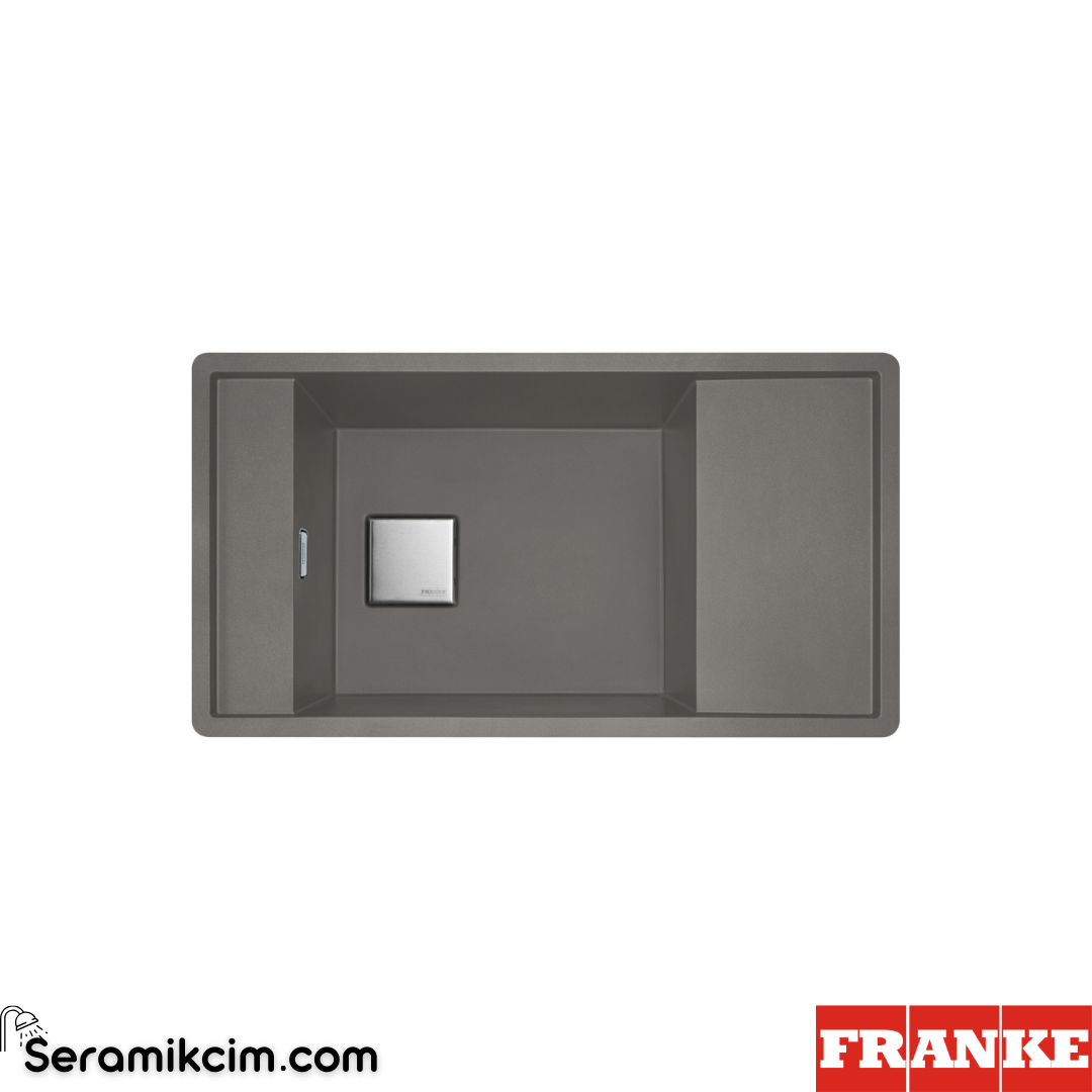 Franke Fresno FSG 611-88 Tezgahüstü Damlalıklı 1 Gözlü Dikdörtgen 877x495mm Granit Eviye Stone Grey 114.0656.034