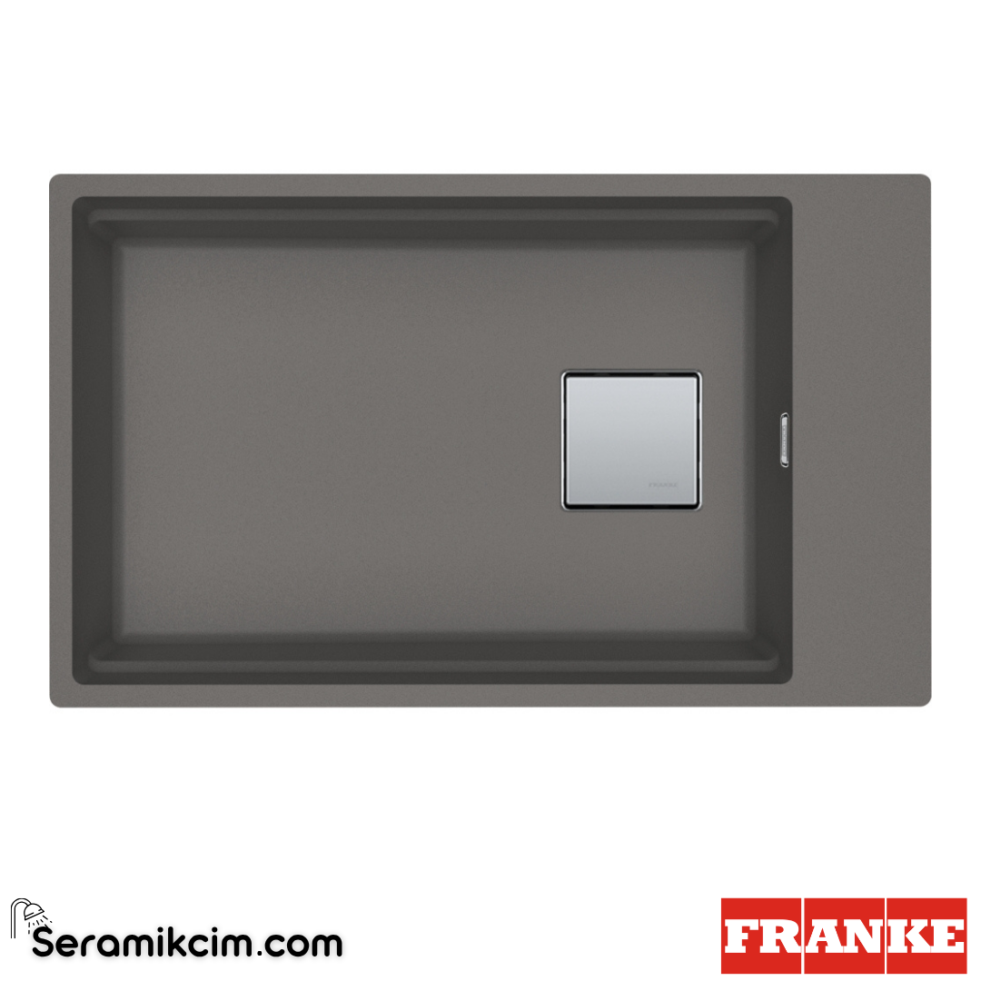 Franke Kubus 2 KNG 110-62 Tezgahaltı 1 Gözlü Dikdörtgen 760x460mm Granit Eviye Stone Grey 125.0529.855