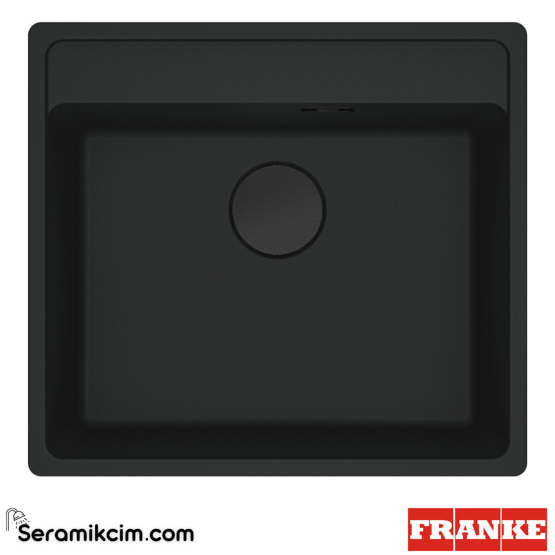 Franke Maris MRG 610-52 Tezgahüstü 1 Gözlü Dikdörtgen 560x510mm Granit Eviye Mat Siyah 114.0661.642