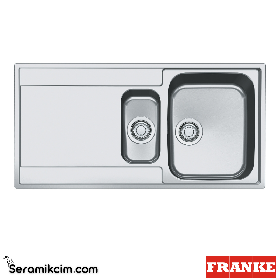 Franke Maris MRX 251 Tezgahüstü-Tezgaha Sıfır 1,5 Gözlü Damlalıklı 1000x510mm Paslanmaz Çelik Eviye İnox 127.0490.533127.0490.533