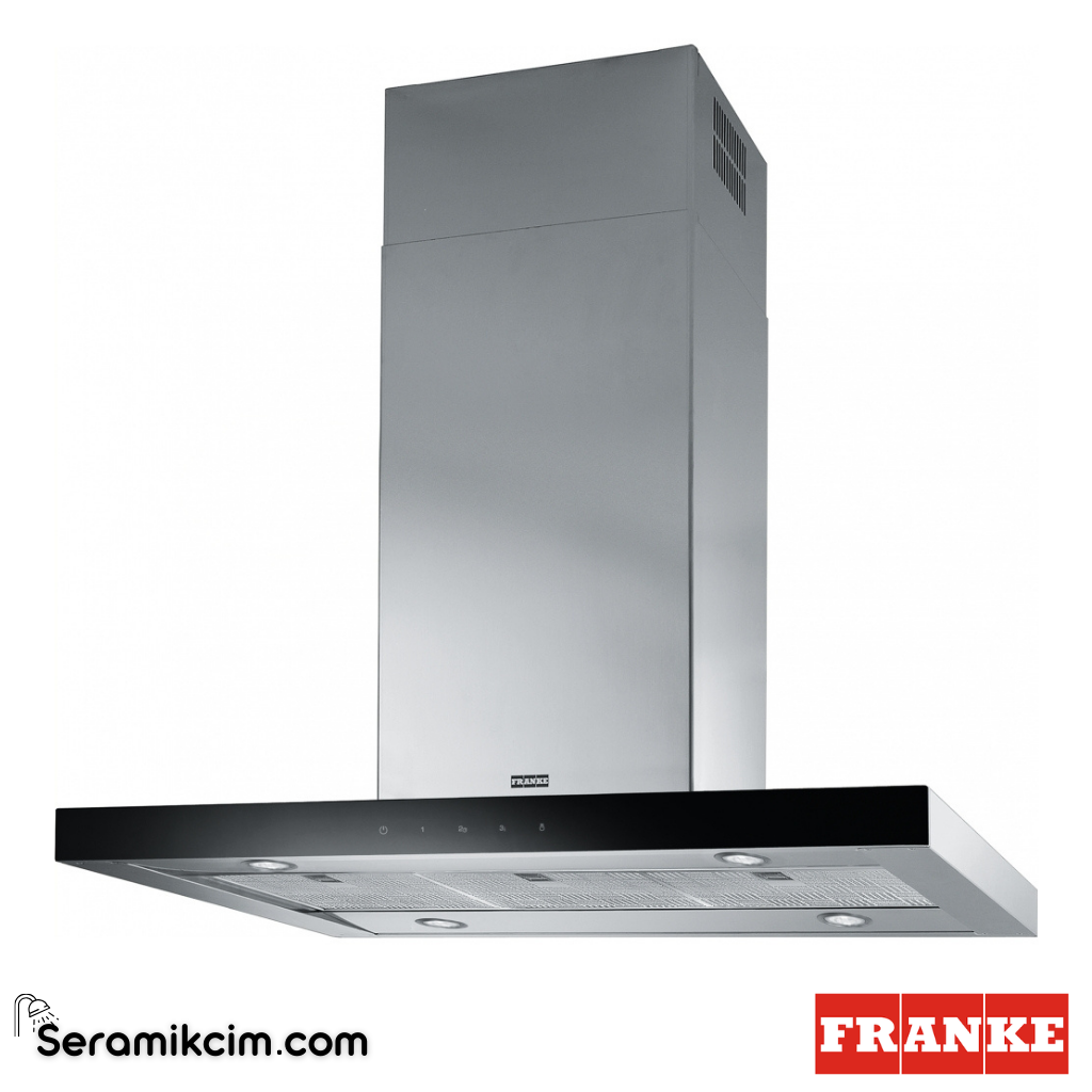 Franke Mythos FCR 925 TC BK XS 898x599mm Ada Tipi Davlumbaz Siyah Cam / Inox 325.0518.709 - 325.0518.709