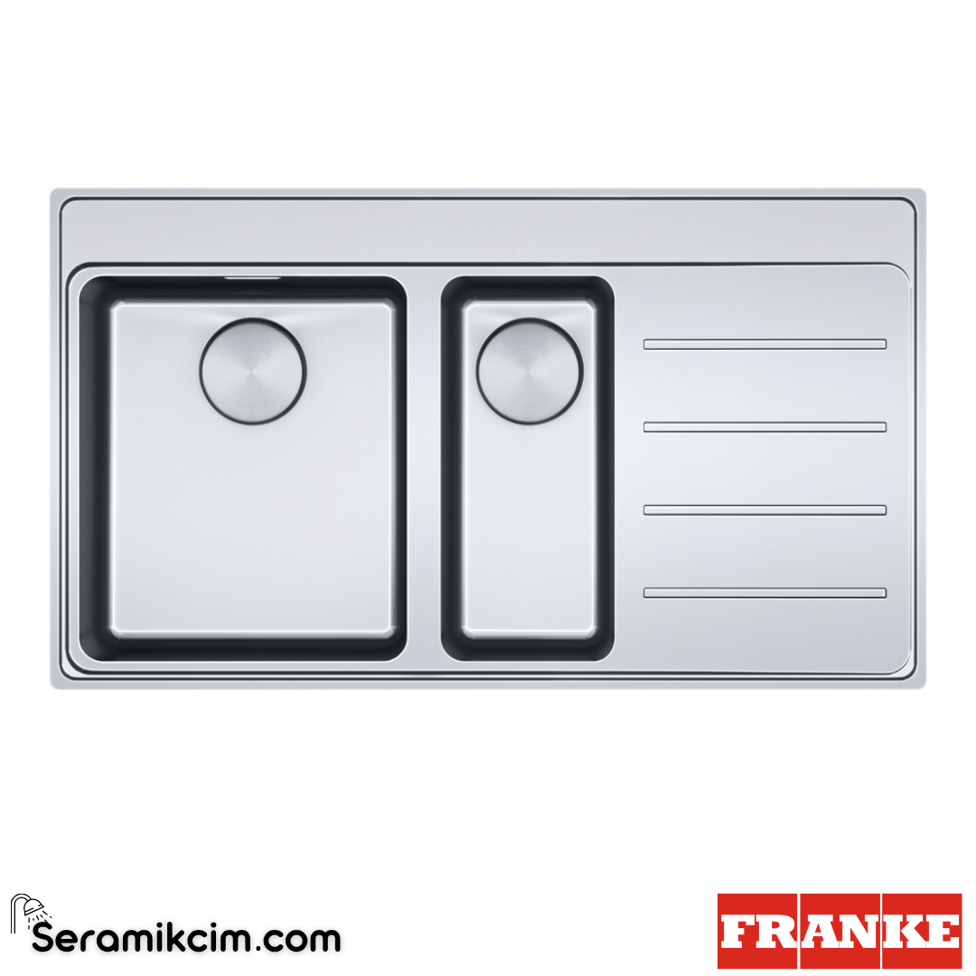 Franke Mythos MYX 251-86 TPL SAĞ Tezgahüstü-Tezgaha Sıfır 1,5 Gözlü Sağ Damlalıklı 860x520 Paslanmaz Çelik Eviye İnox 127.0638.947127.0638.947