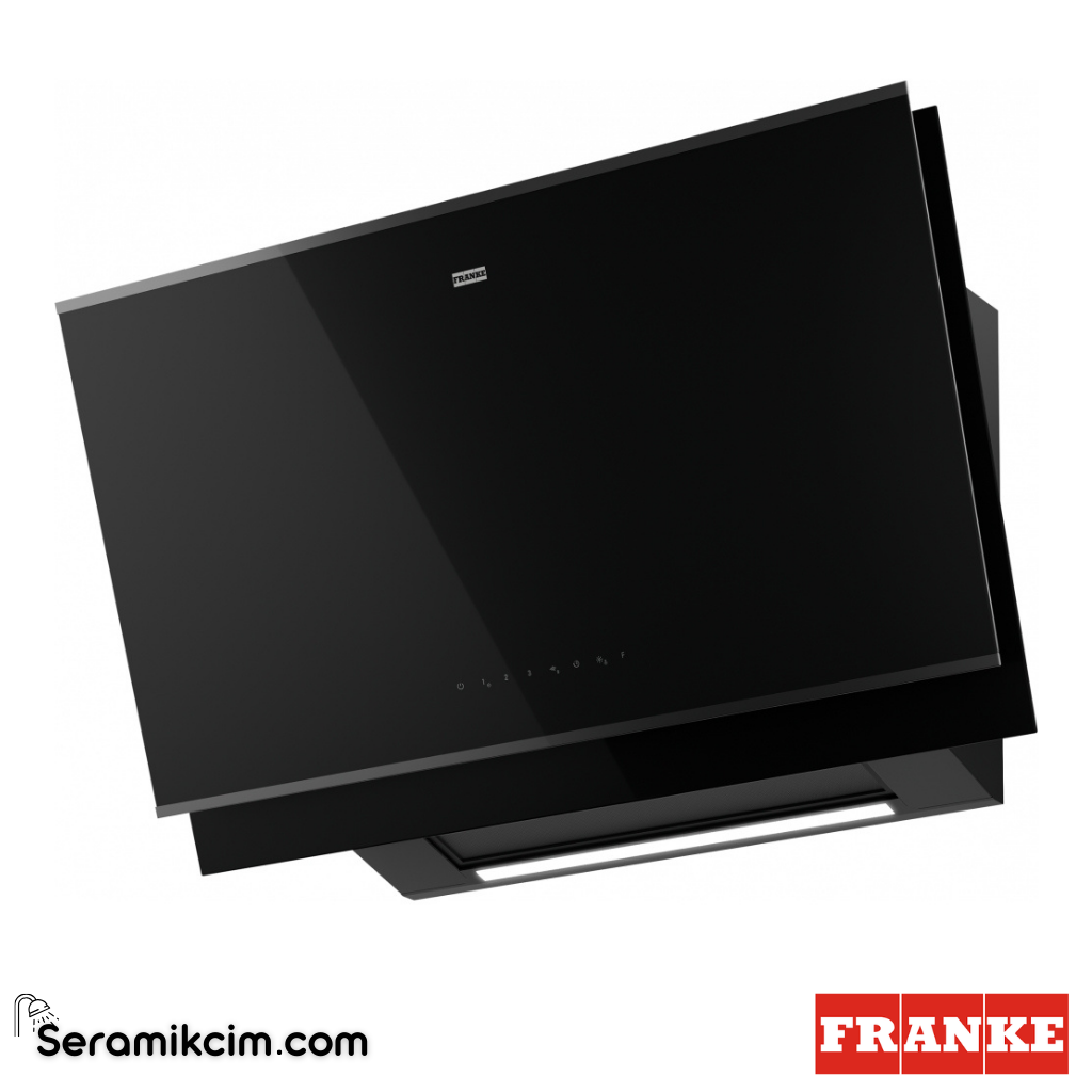Franke Mythos Pro FMY PRO 907 FM BK/BK 898x426mm Duvar Tipi Eğimli Cam Davlumbaz Siyah Cam / Siyah 330.0682.353 - 330.0682.353