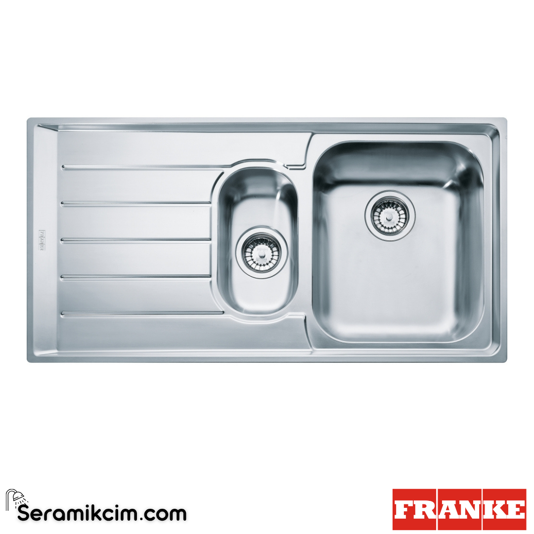 Franke Neptun NEX 251 SOL Tezgahüstü-Tezgaha Sıfır 1,5 Gözlü Sol Damlalıklı 1004x514mm Paslanmaz Çelik Eviye İnox 127.0059.717127.0059.717