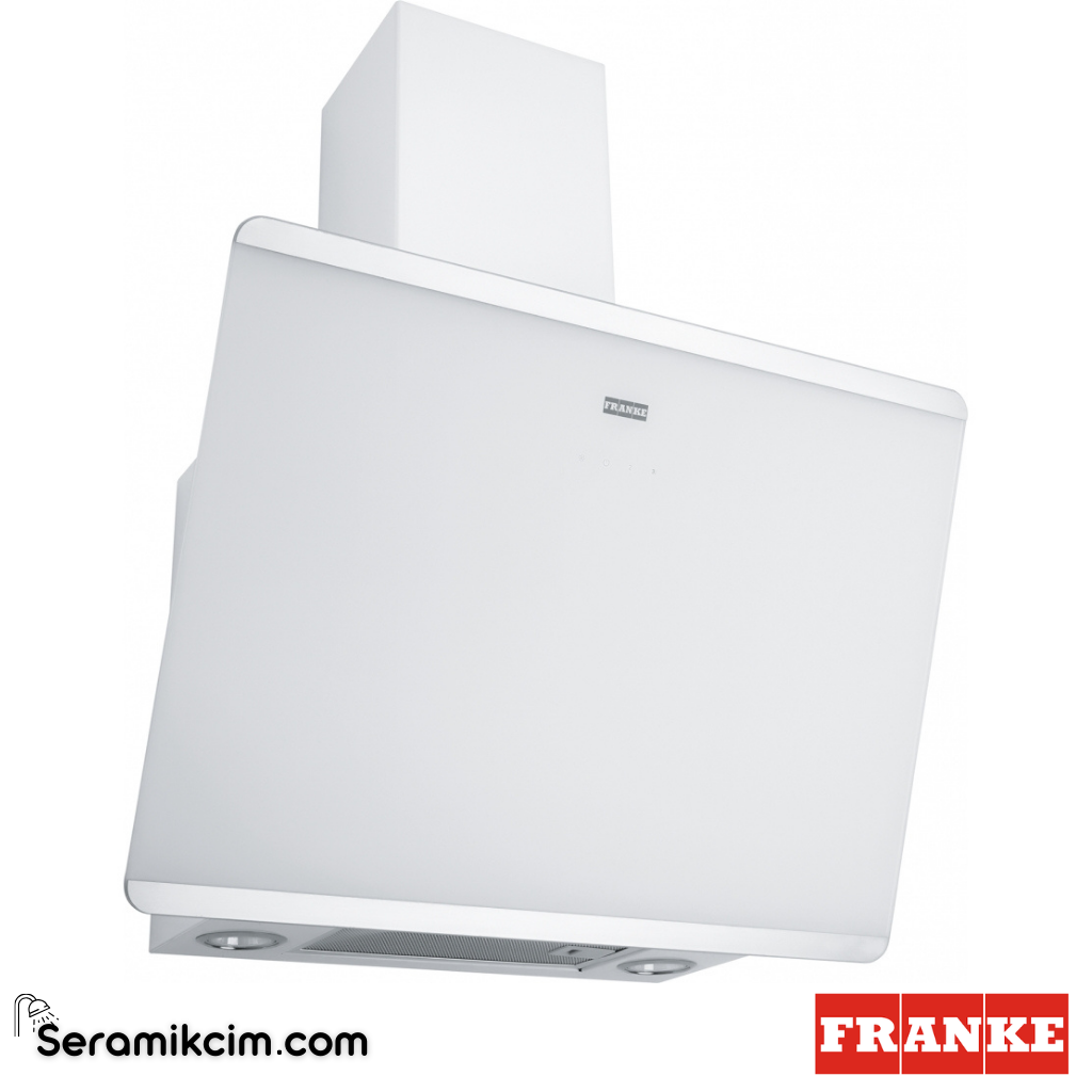 Franke Smart Linear Vertical FPJ 615 V WH/SS 598x382mm Duvar Tipi Eğimli Cam Davlumbaz Beyaz Cam 330.0516.056 - 330.0516.056