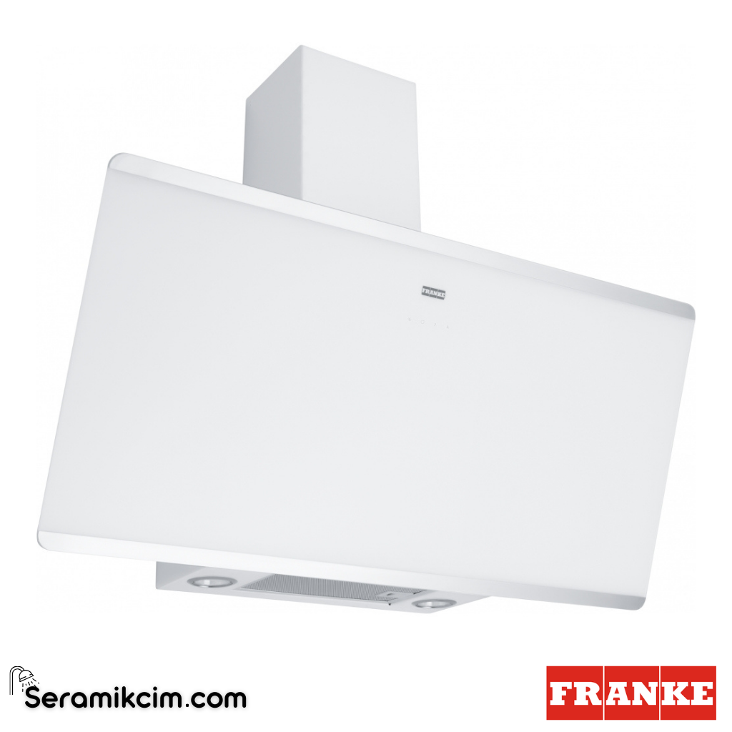 Franke Smart Linear Vertical FPJ 915 V WH/SS 898x382mm Duvar Tipi Eğimli Cam Davlumbaz Beyaz Cam 330.0516.055 - 330.0516.055