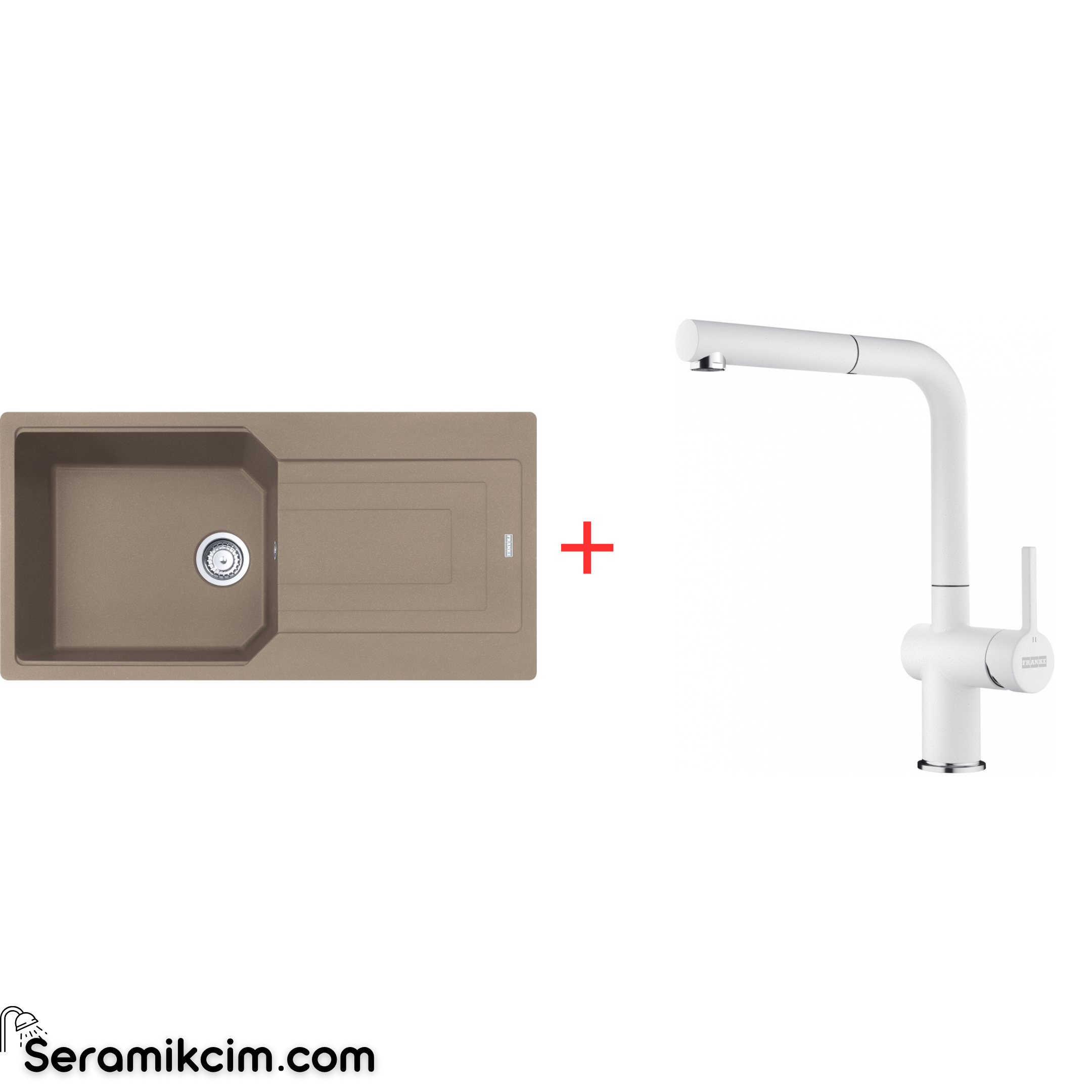 Franke Urban 611-100 Tek Gözlü Granit Eviye + Active Plus Doccia 2.0 Armatür Set