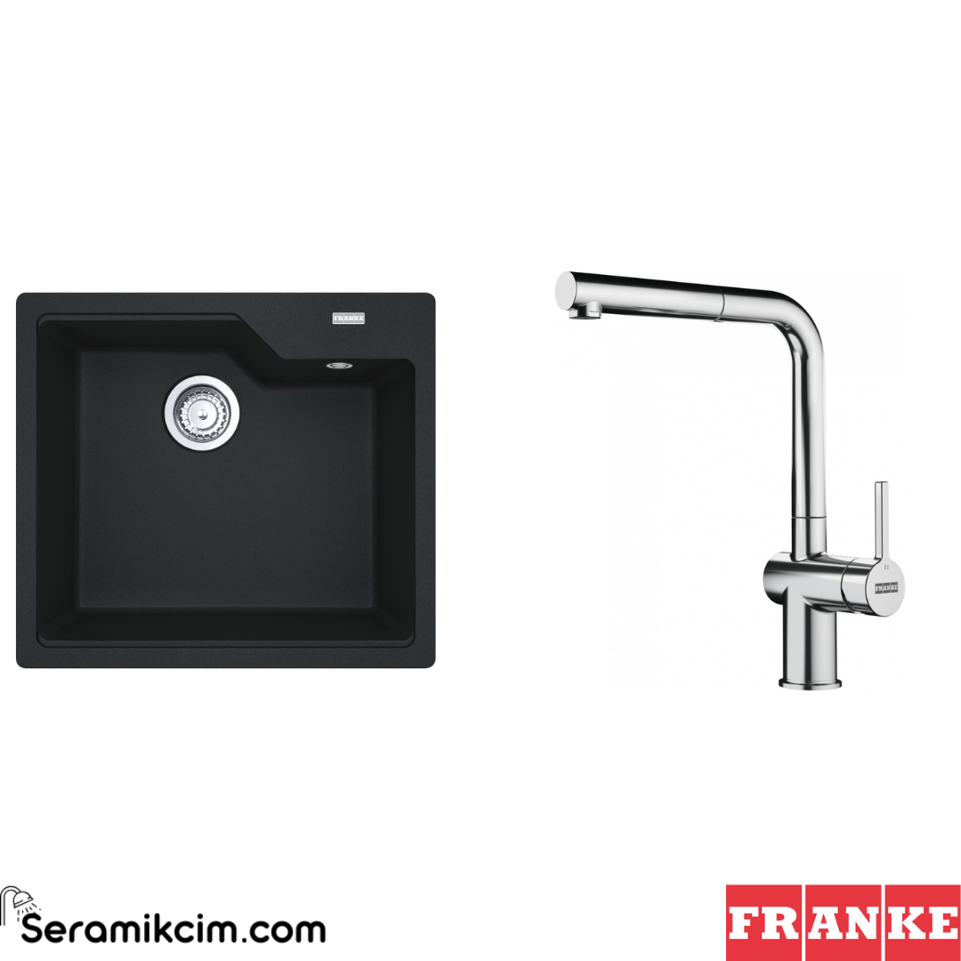 Franke Urban UBG 610-56 Tek Gözlü Granit Eviye + Active Plus Doccia 2.0 Armatür