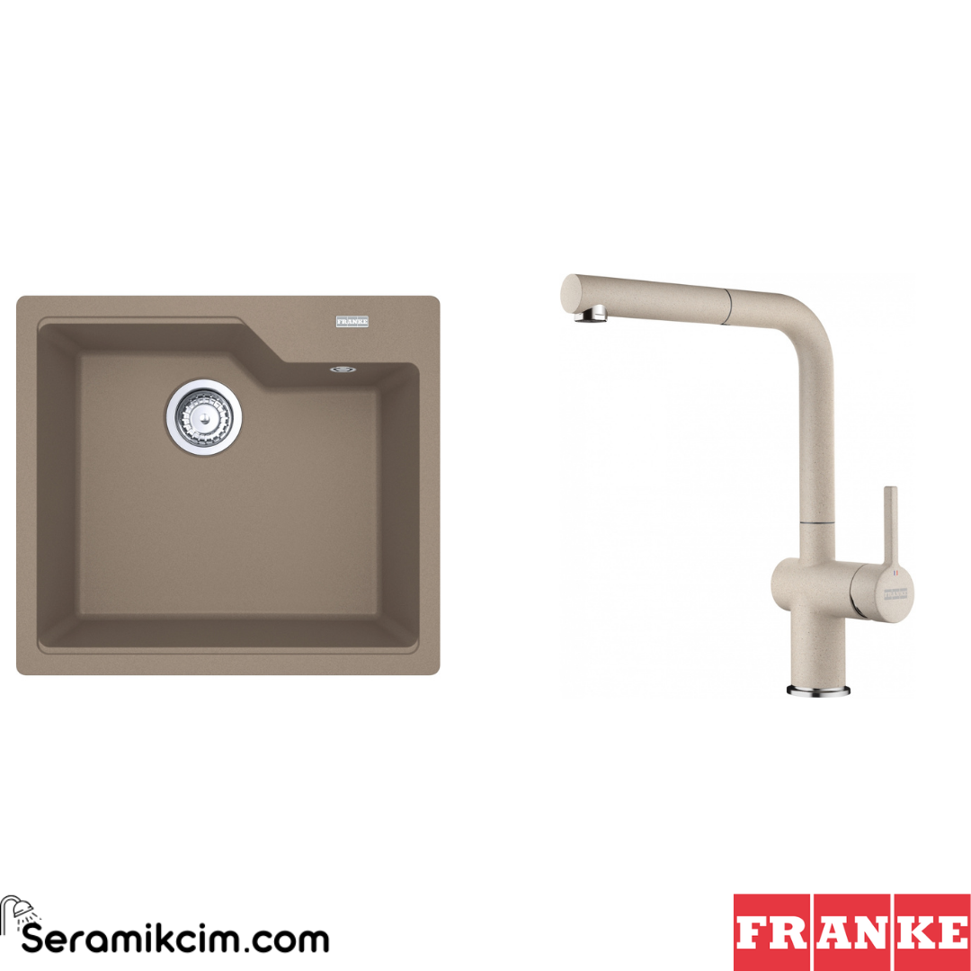 Franke Urban UBG 610-56 Tek Gözlü Granit Eviye + Active Plus Doccia 2.0 Armatür