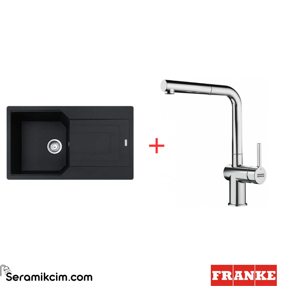 Franke Urban UBG 611-86 Tek Gözlü Damlalıklı Granit Eviye + Active Plus Doccia 2.0 Armatür