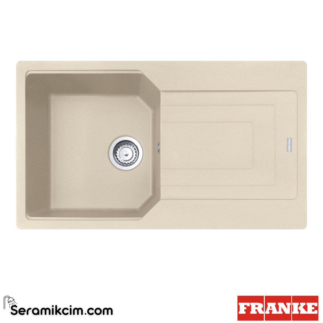 Franke Urban UBG 611-86 Tezgahüstü Damlalıklı 1 Gözlü Dikdörtgen 860x500mm Granit Eviye Avena 114.0688.484