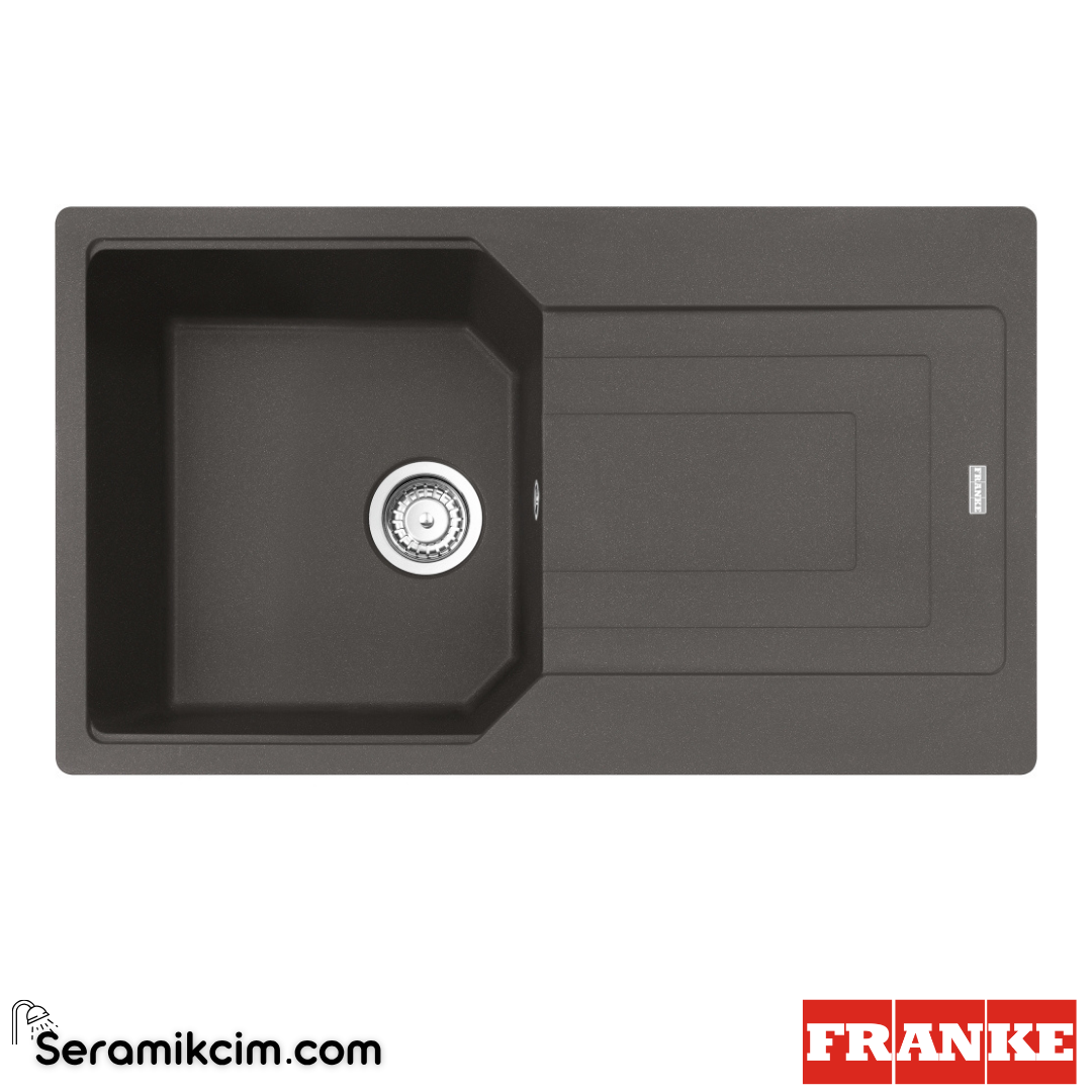 Franke Urban UBG 611-86 Tezgahüstü Damlalıklı 1 Gözlü Dikdörtgen 860x500mm Granit Eviye Slate Grey 114.0729.072