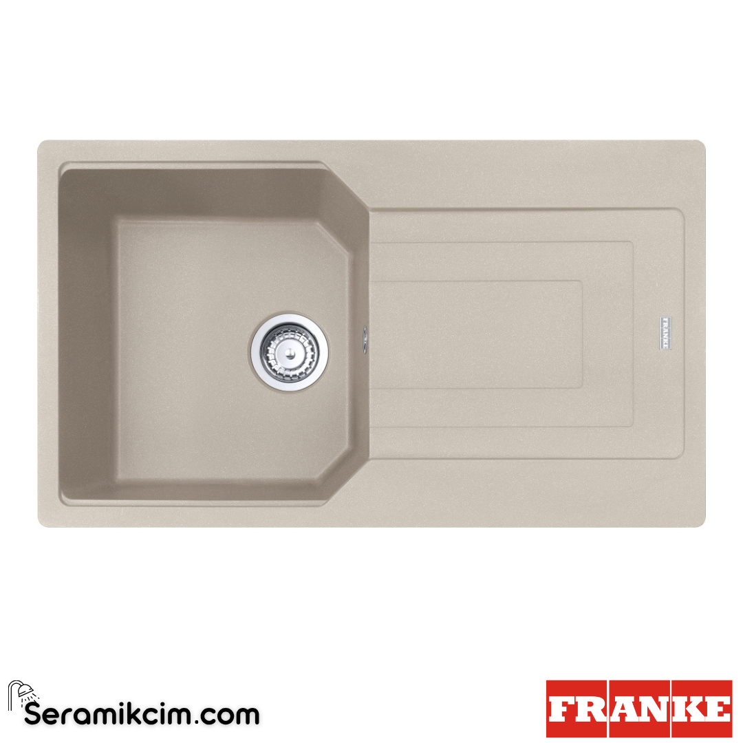 Franke Urban UBG 611-86 Tezgahüstü Damlalıklı 1 Gözlü Dikdörtgen 860x500mm Granit Eviye Sahara 114.0688.483