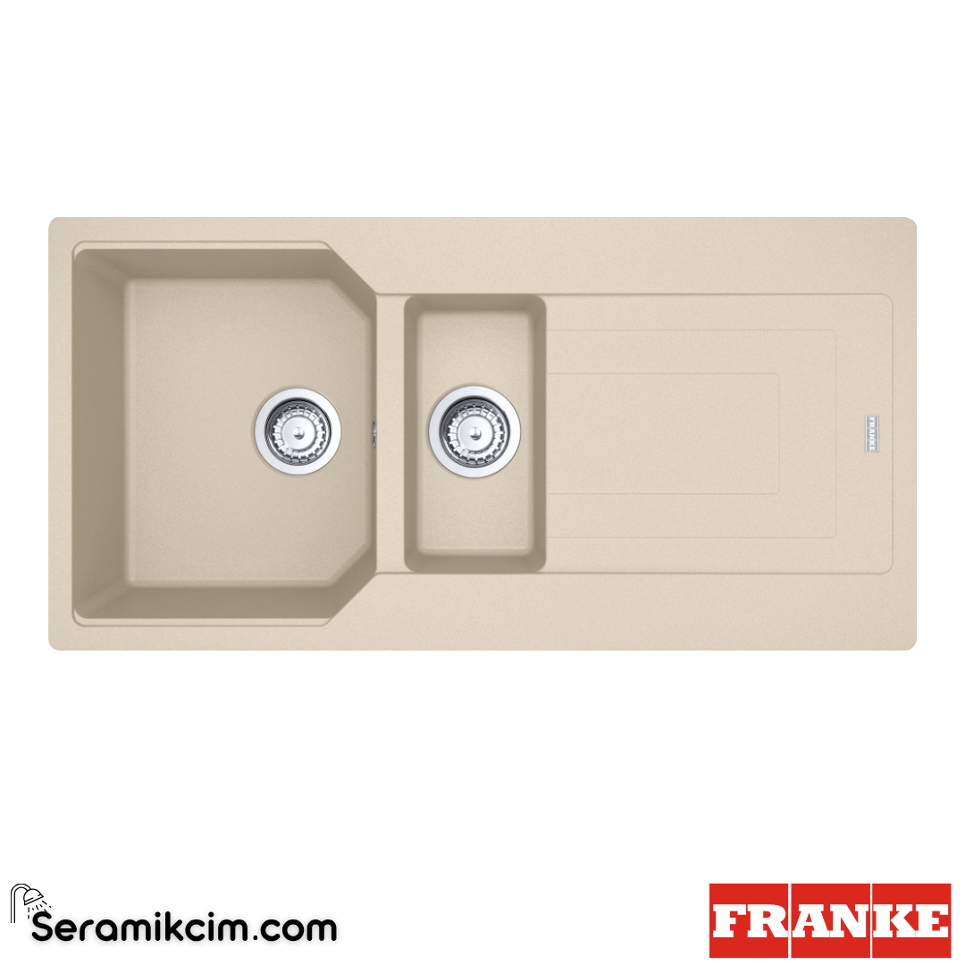 Franke Urban UBG 651-100 Tezgahüstü Damlalıklı 1,5 Gözlü Dikdörtgen 1000x500mm Granit Eviye Avena 114.0688.458