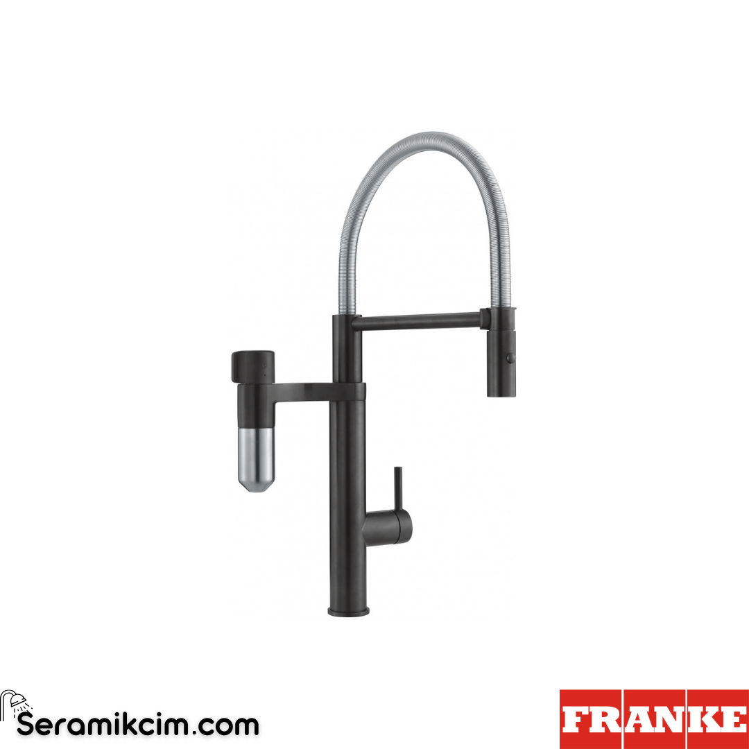 Franke Vital Kapsül Sistemi Filtreli Mutfak Armatürü Krom/Mat Siyah 120.0621.313
