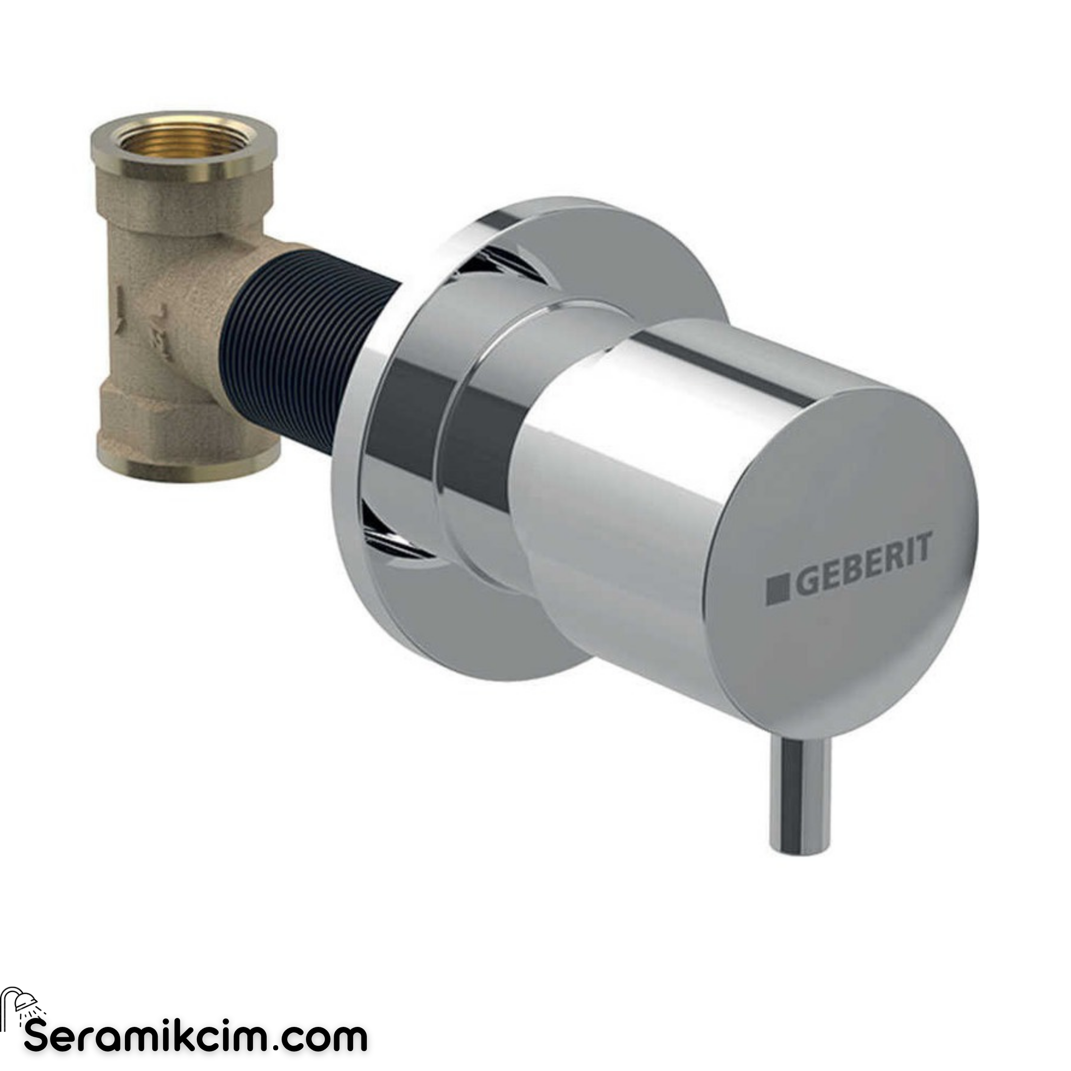 Geberit Ankastre Stop Valf Seti, Yuvarlak, Parlak Krom