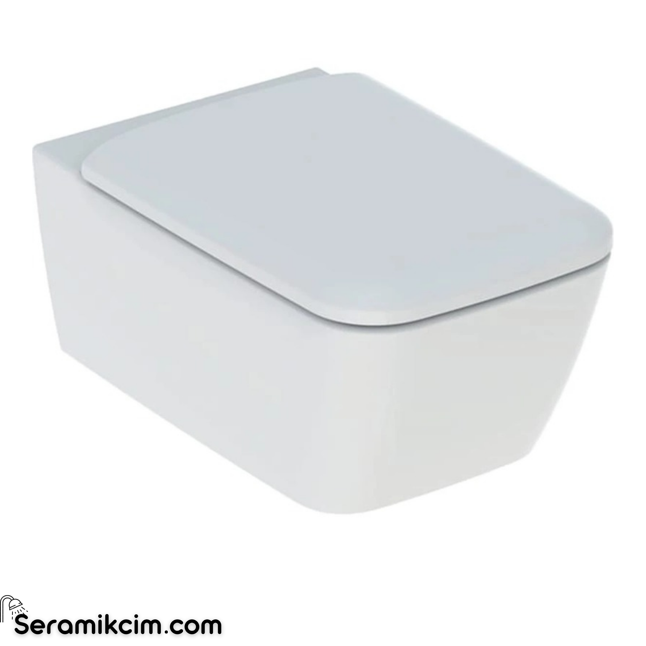 Geberit iCon Square Rimfree Asma Klozet, 54 cm + Geberit iCon Square Yavaş Kapanan, Kolay Çıkarılabilir Klozet Kapağı (501.651.01.1 + 500.837.01.1)