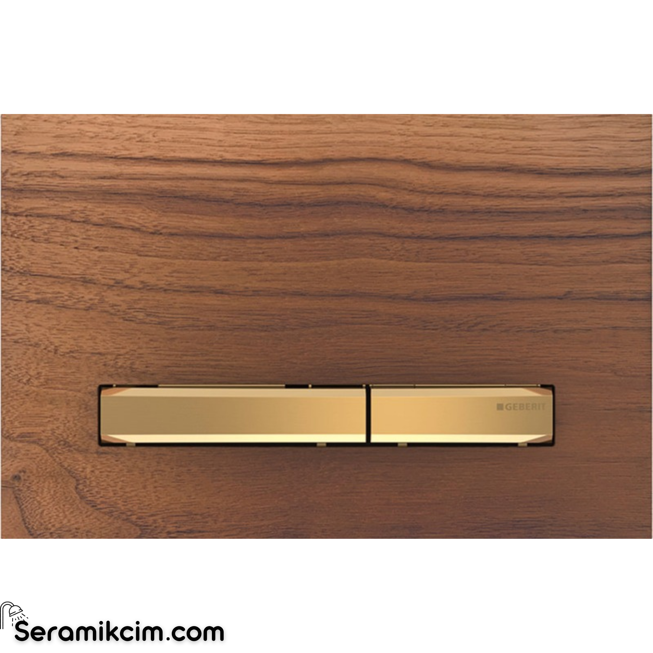 Geberit Sigma50 Kumanda Paneli Çift Basmalı Ahşap / Pirinç