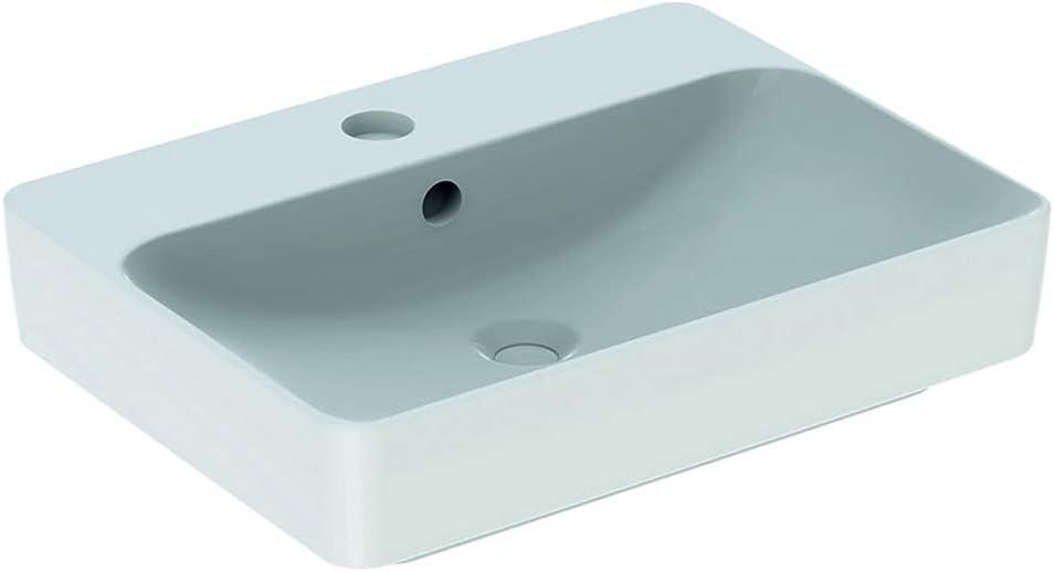 Geberit VariForm çanak lavabo, dikdörtgen ve batarya banklı, 60x45 cm (Taşma delikli) - 500.780.01.2