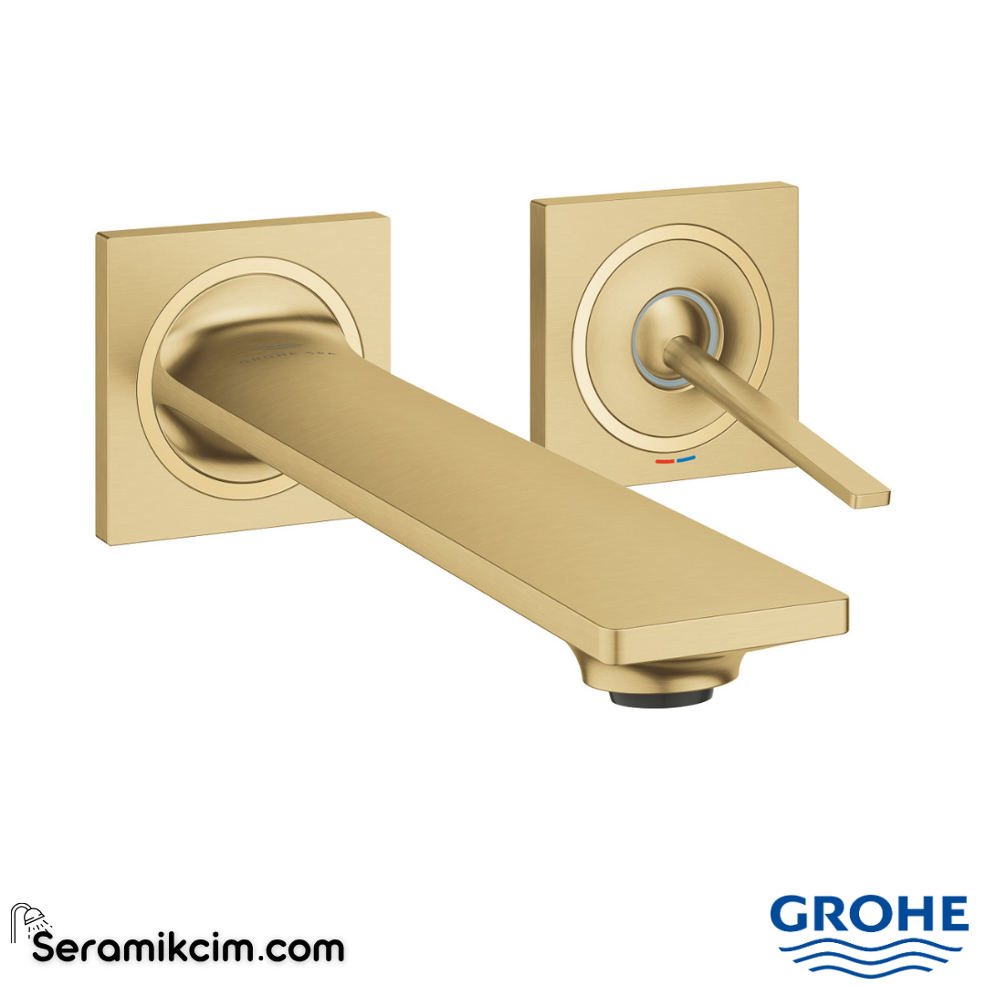 Grohe Allure Ankastre Lavabo Bataryası (Sıva Üstü Grubu), Fırçalı Altın 19386GN2 - 19386GN2