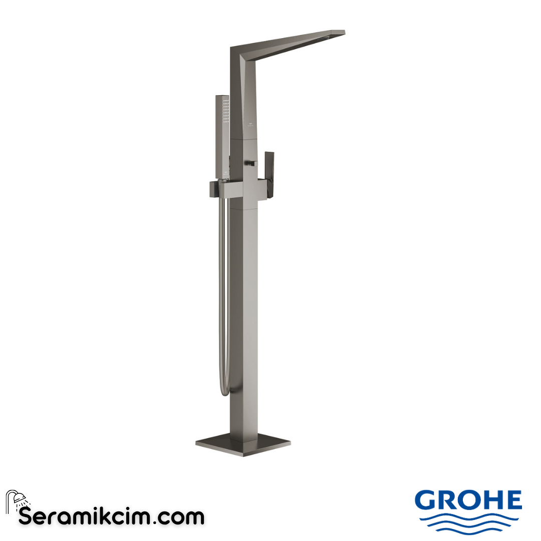 Grohe Allure Brilliant Yerden Küvet Bataryası, Fırçalı Sert Grafit 24348AL0