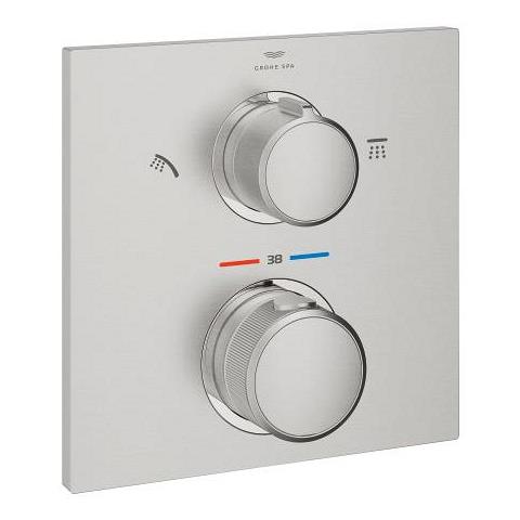 Grohe Allure Termostatik Ankastre Banyo ve Duş Bataryası (Sıva Üstü Grubu), 2 Yollu, Paslanmaz Çelik 29181DC2