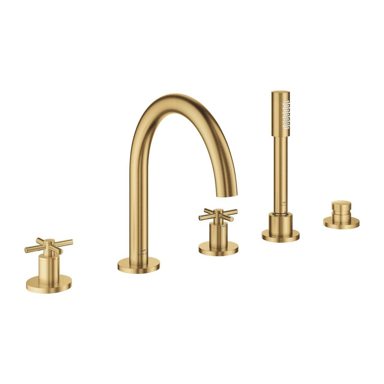 Grohe Atrio 5 Delikli Ankastre Küvet Bataryası (Sıva Üstü Grubu), Fırçalı Altın 29408GN0