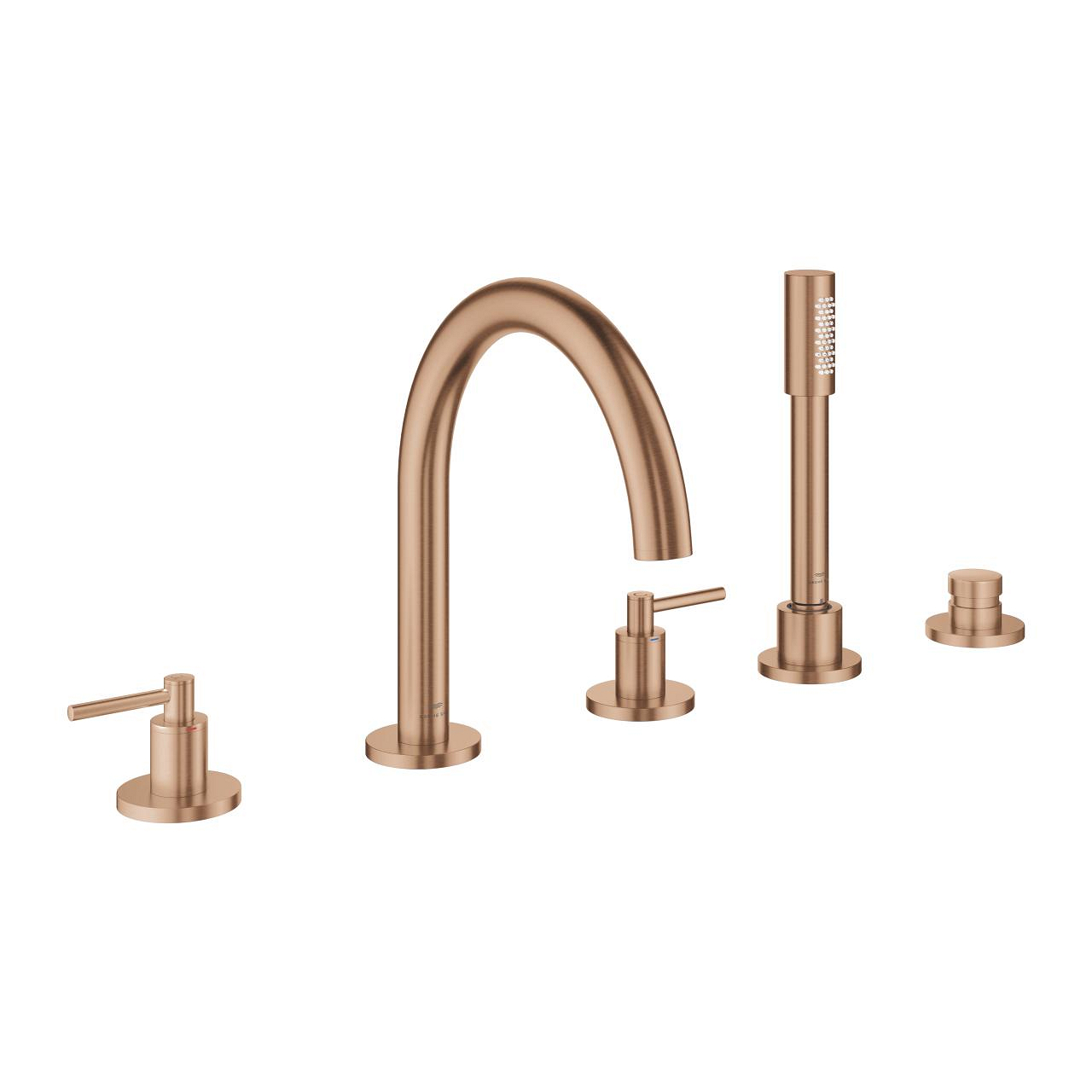 Grohe Atrio 5 Delikli Ankastre Küvet Bataryası (Sıva Üstü Grubu), Fırçalı Bakır 29407DL0