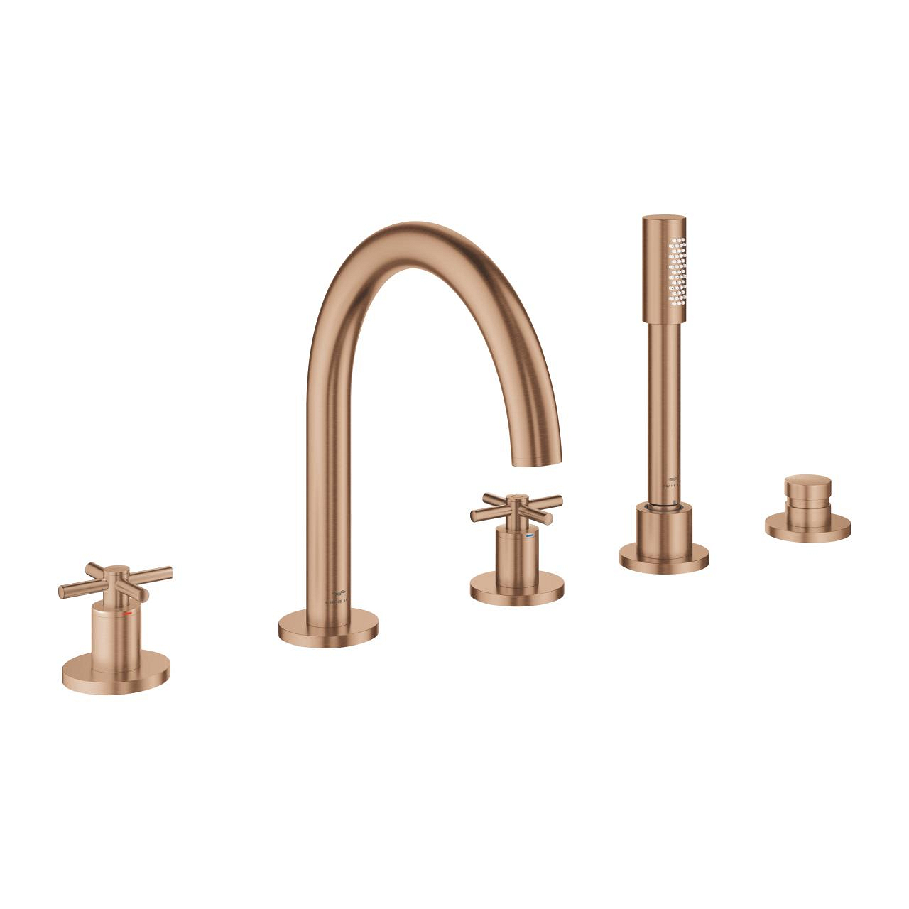 Grohe Atrio 5 Delikli Ankastre Küvet Bataryası (Sıva Üstü Grubu), Fırçalı Bakır 29408DL0