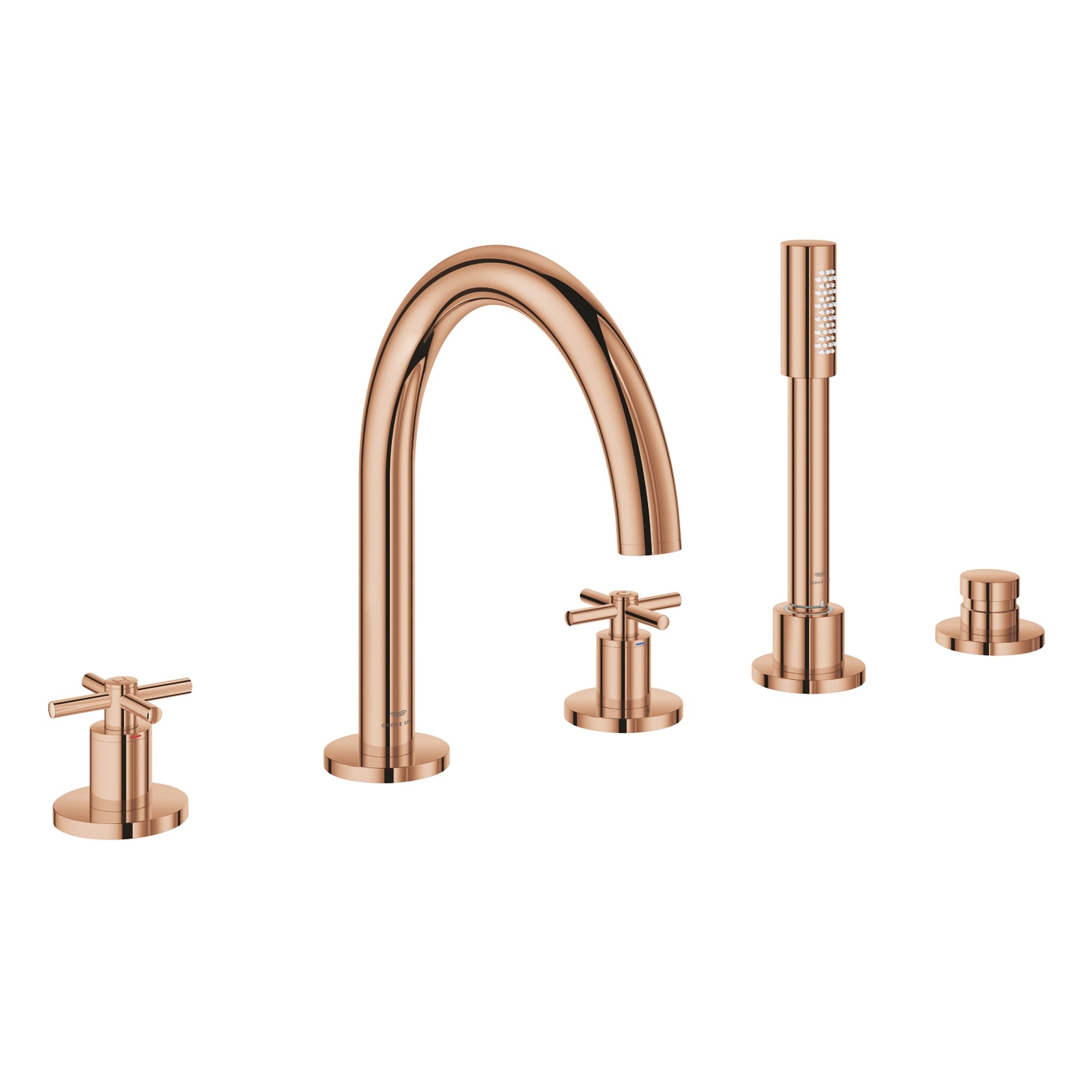 Grohe Atrio 5 Delikli Banyo Bataryası Seti Parlak Bakır 29408DA0