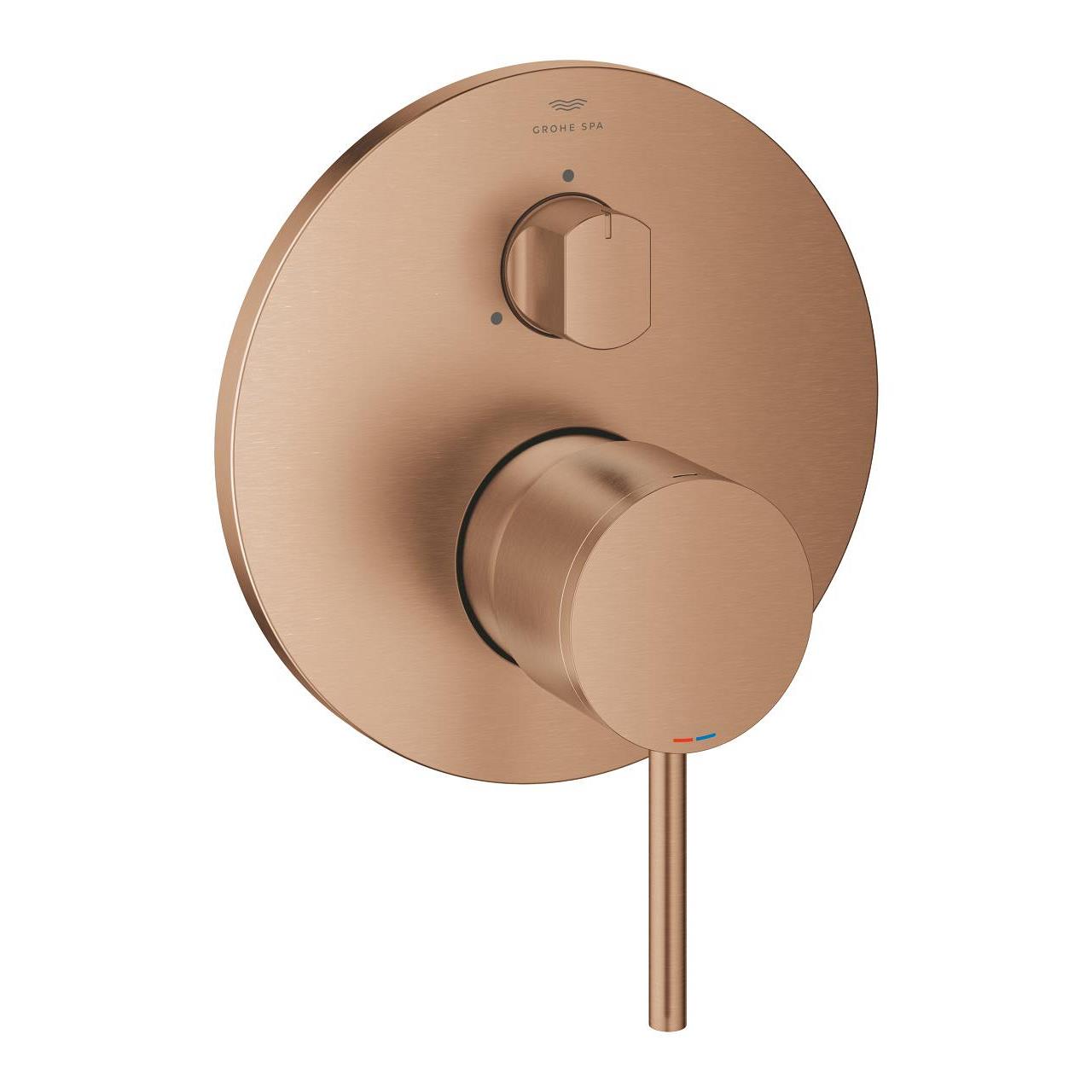 Grohe Atrio Ankastre Banyo/Duş Bataryası (Sıva Üstü Grubu), 3 Yollu, Fırçalı Bakır 24356DL0