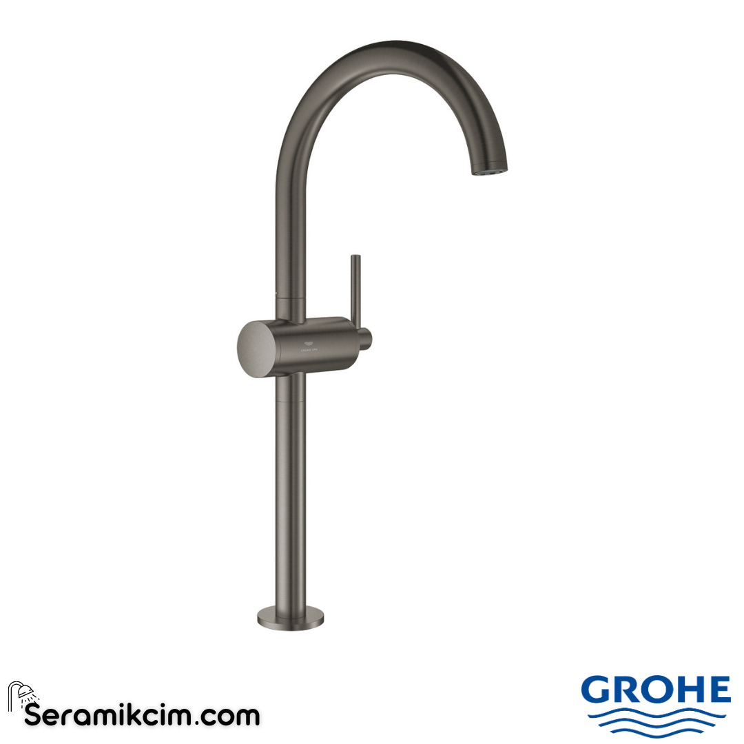Grohe Atrio Çanak Lavabo Bataryası, Fırçalı Sert Grafit 24365AL0 - 24365AL0