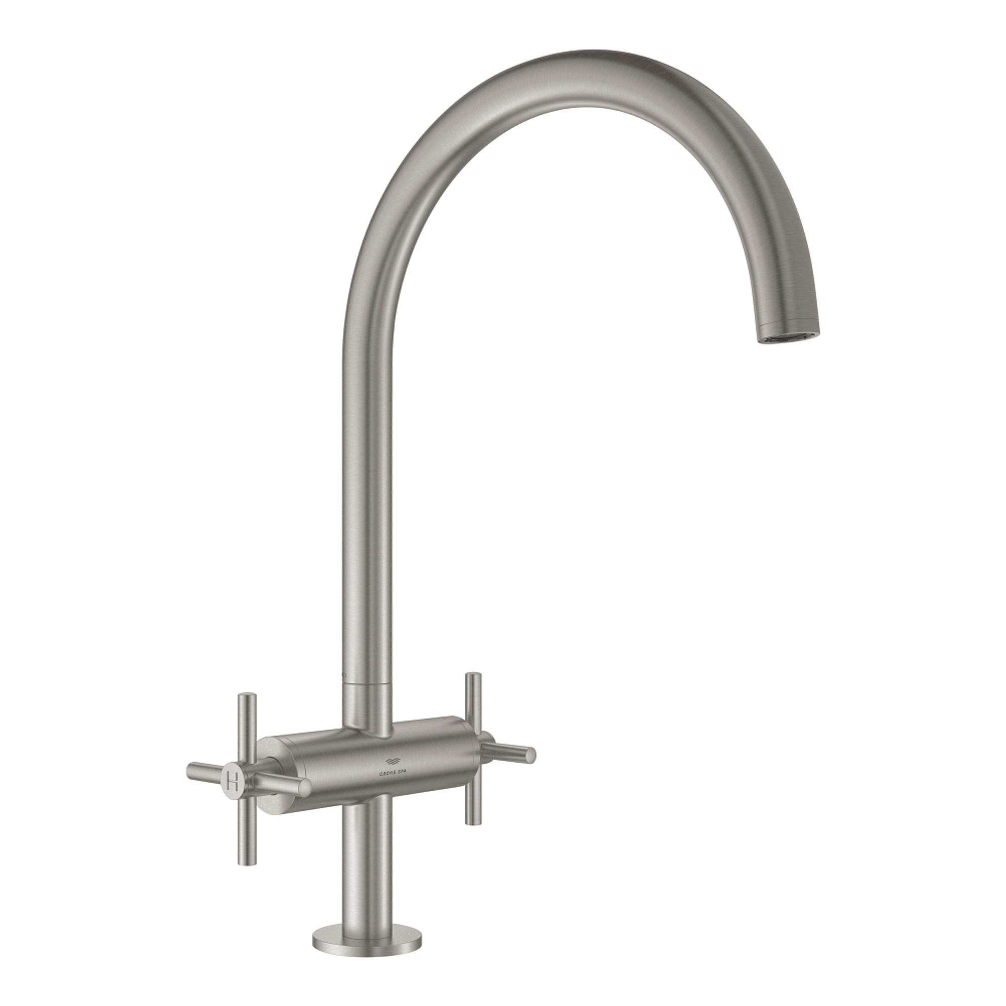 Grohe Atrio Çift Volanlı Mutfak Bataryası L Boy Paslanmaz Çelik 30609DC0