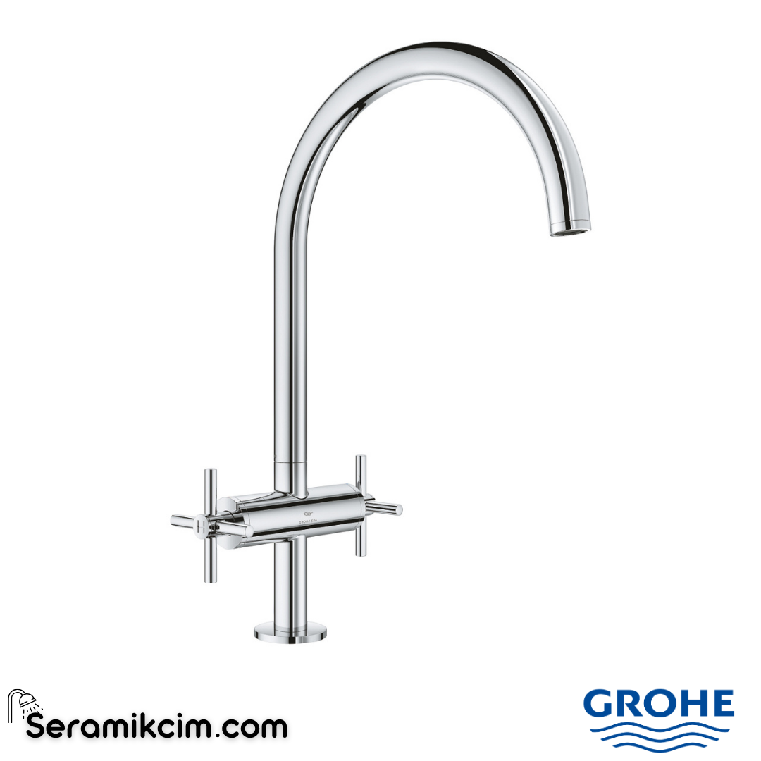Grohe Atrio Kuğu Borulu Eviye Bataryası Krom 30609000