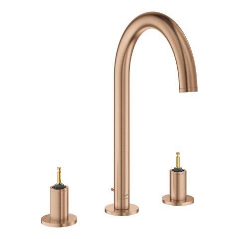 Grohe Atrio Private Collection 3 Delikli Ankastre Sifon Kumandalı Lavabo Bataryası (L-Boy), Fırçalı Bakır 20593DL0